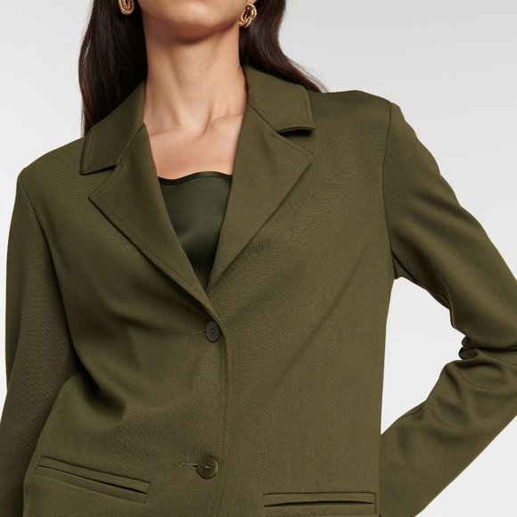 MAX MARA Leisure Cluny Jersey BLAZER Size XL Dark Green NEW $425 - Picture 5 of 10